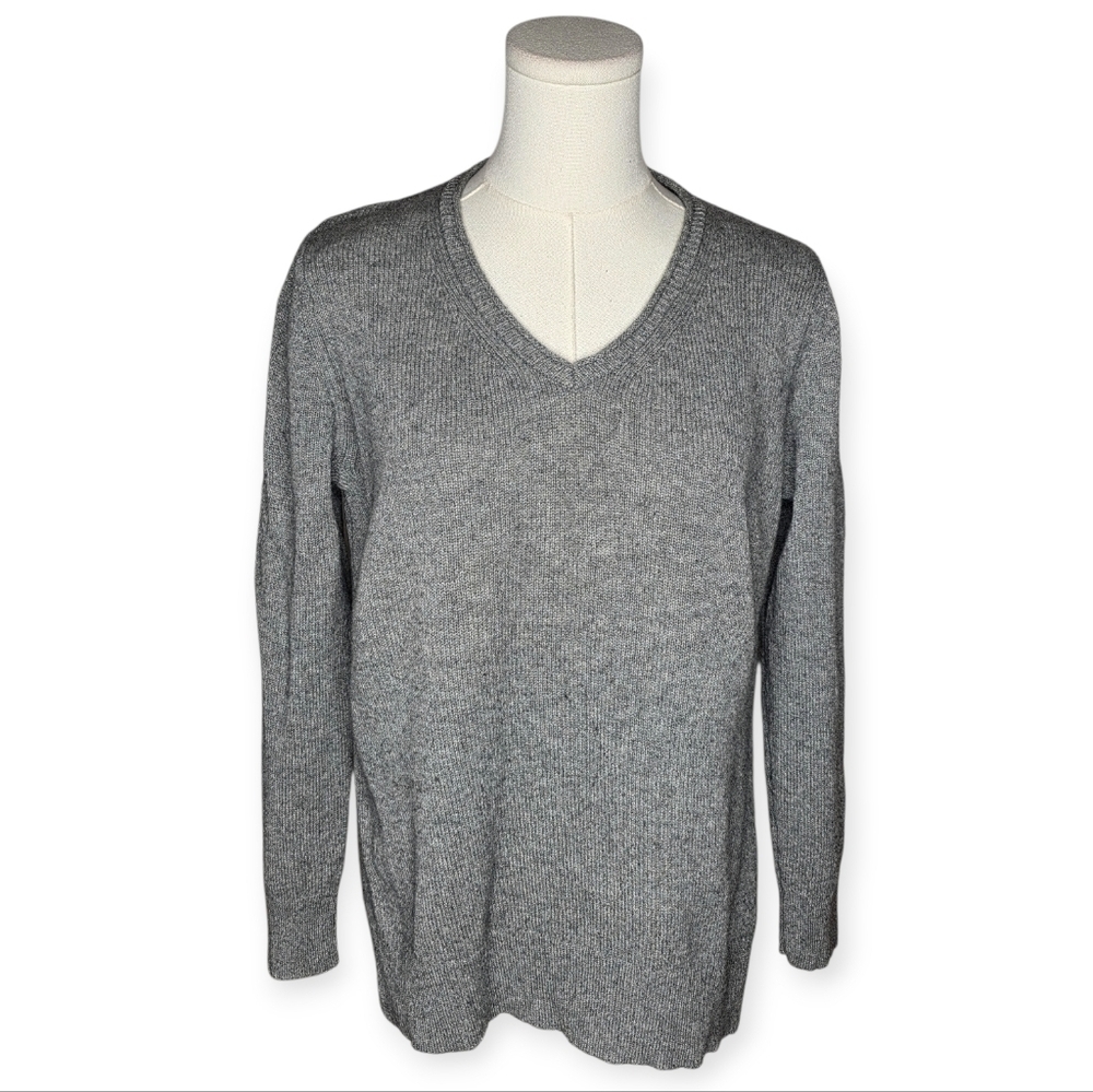 J.Jill Gray 100% Cashmere V-Neck Sweater Women’s Size Small